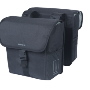 Basil dupla táska Go Double Bag, Universal Bridge System, solid fekete