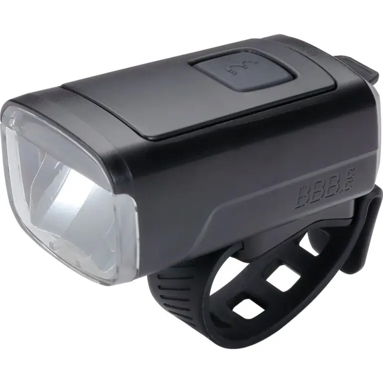 BBB Cycling kerékpáros első lámpa BLS-230 Stud50, 200 lumen, 4 mód, micro USB tölthető 2500 mAh akku, gumis felfogatással